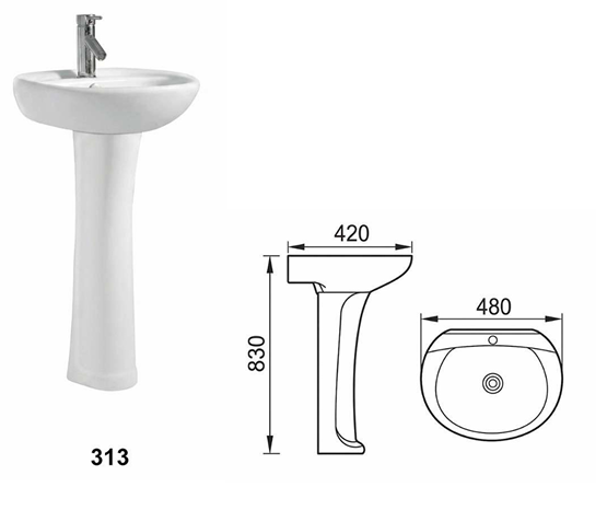 RHINO 313 pedestal basin
