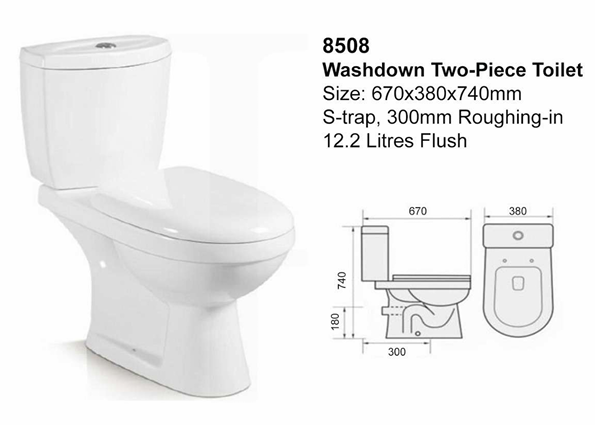 RHINO 8508 washdown two-piece toilet